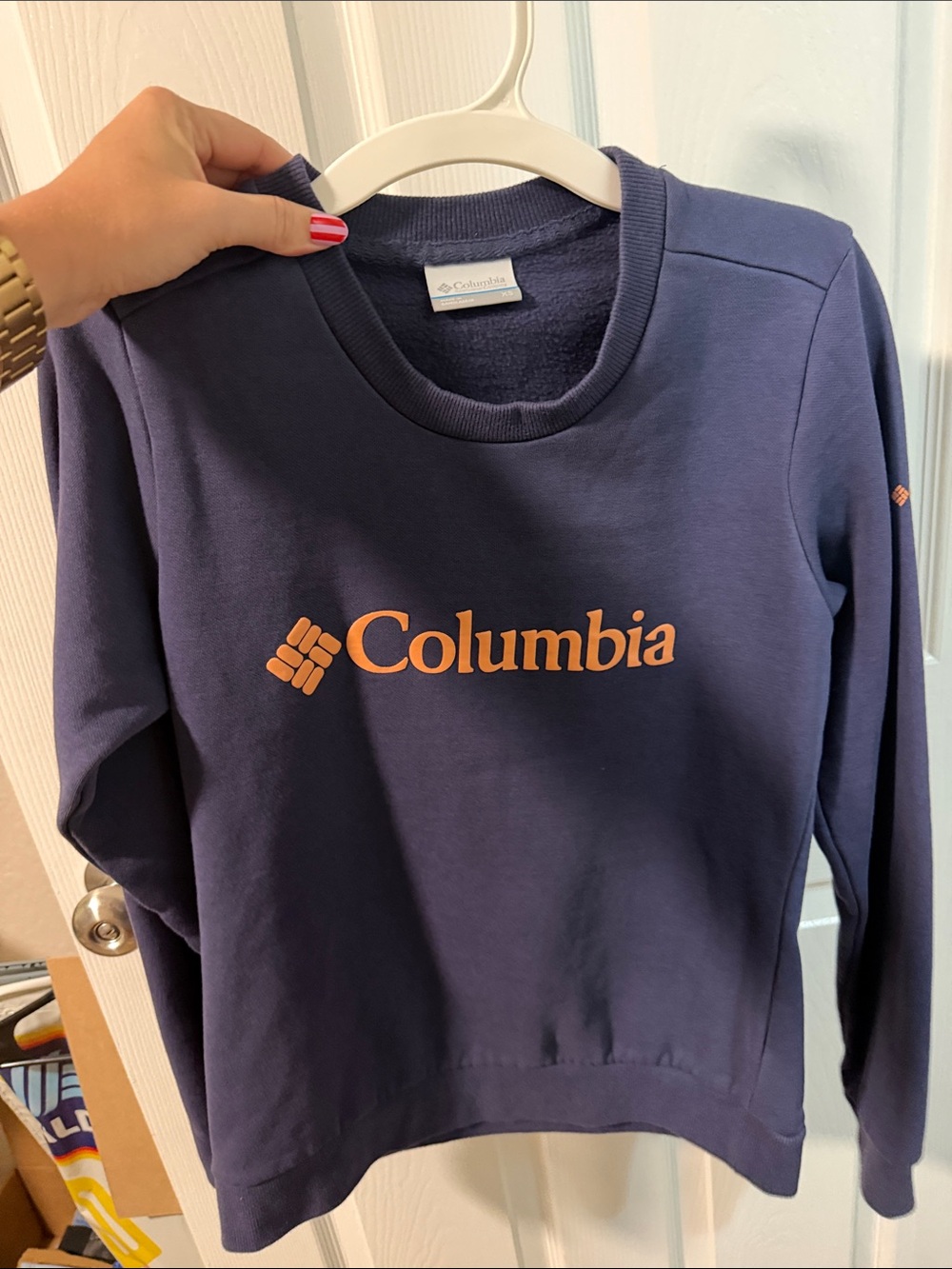 Columbia Navy Sweatshirt with Orange Logo
